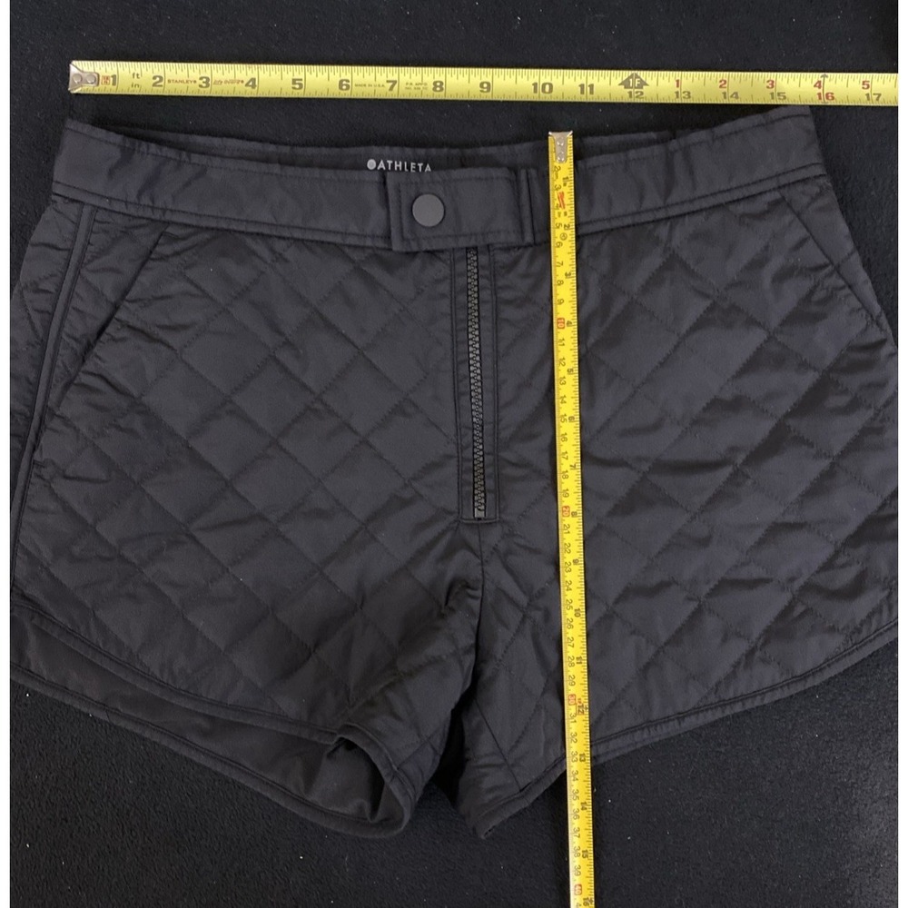 Athleta Shorts Women's Size 8 Black Toasty Buns Insulated Quilted Zipper Pocket - Picture 6 of 6